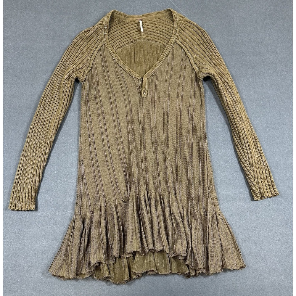 Free People Sweater Womens Small Long Sleeve Indie Tunic Boho Granola